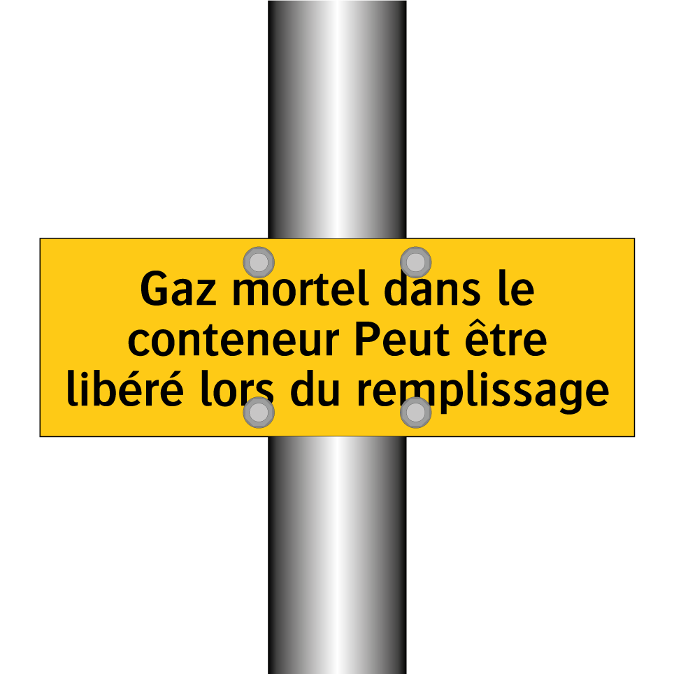 Gaz mortel dans le conteneur Peut être libéré lors du remplissage