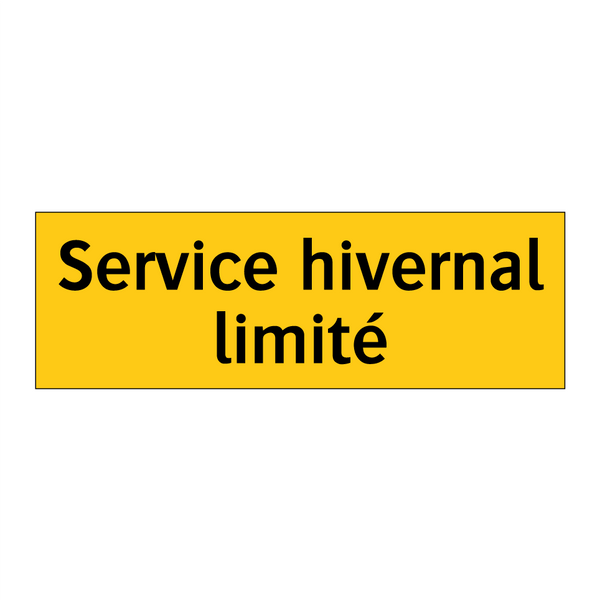 Service hivernal limité