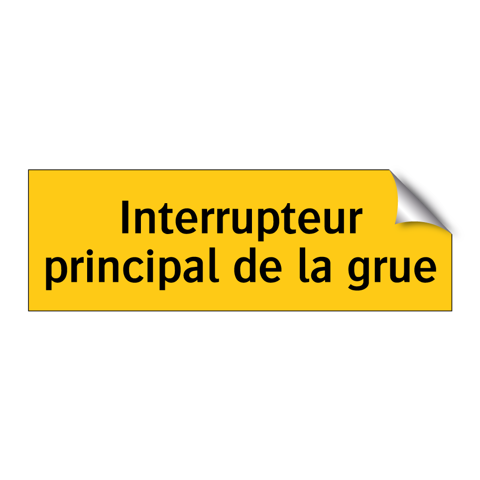 Interrupteur principal de la grue