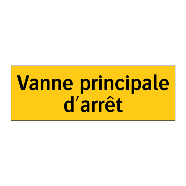 Vanne principale d'arrêt