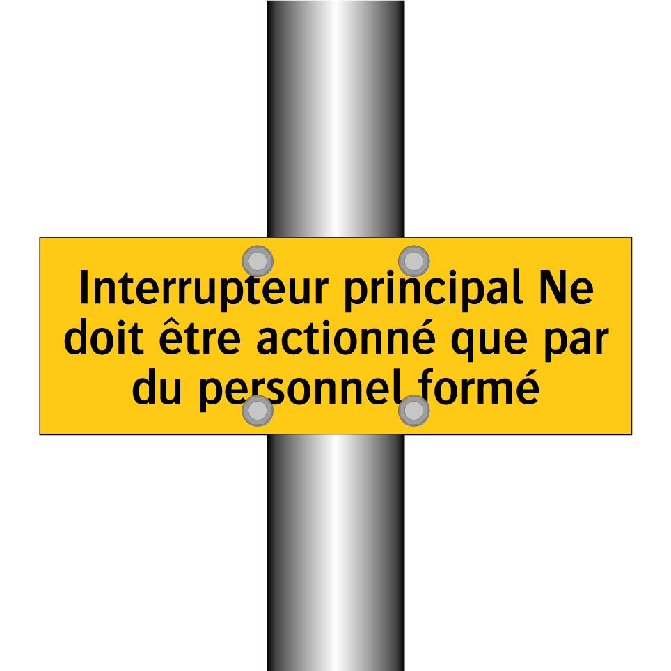 Interrupteur principal Ne doit être actionné que par du personnel formé