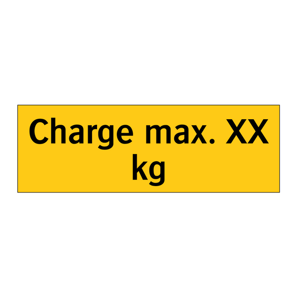 Charge max. XX kg
