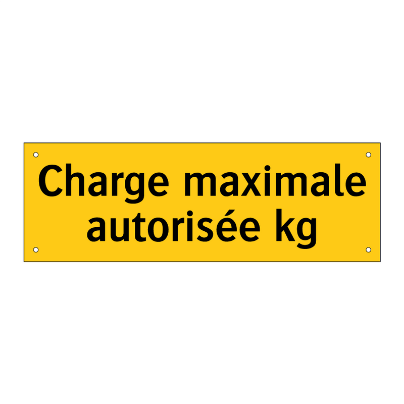 Charge maximale autorisée kg