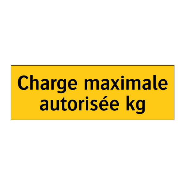 Charge maximale autorisée kg