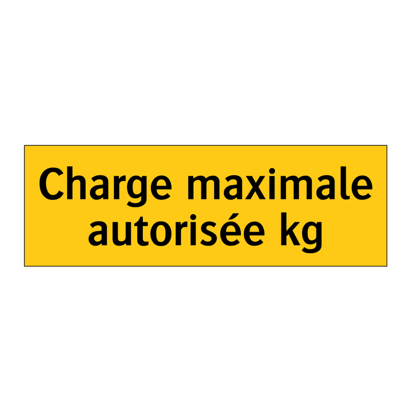 Charge maximale autorisée kg