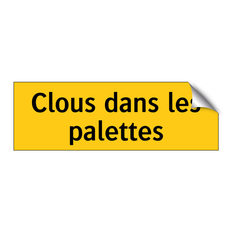Clous dans les palettes