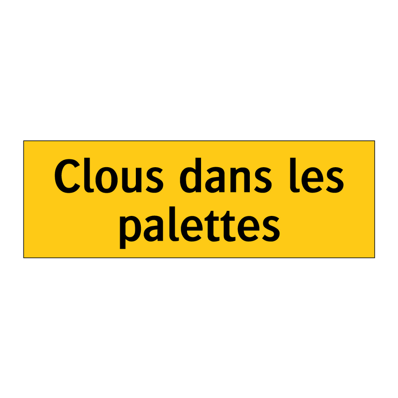 Clous dans les palettes