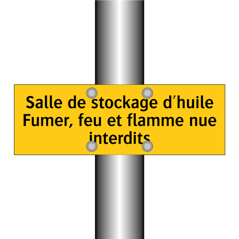 Salle de stockage d'huile Fumer, feu et flamme nue interdits