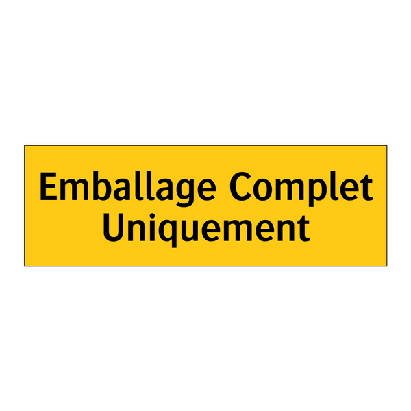 Emballage Complet Uniquement