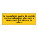 La manipulation ouverte de produits chimiques allergènes a lieu dans le département de traitement de surface