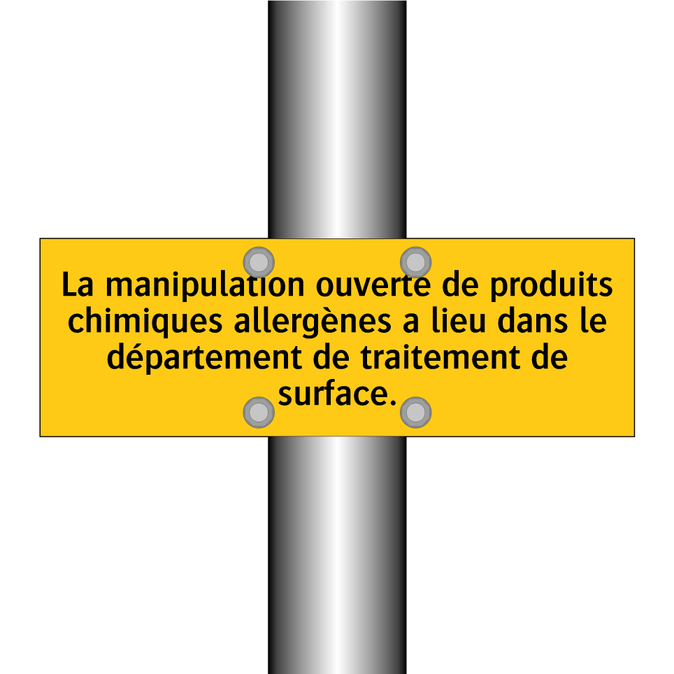 La manipulation ouverte de produits chimiques allergènes a lieu dans le département de traitement de surface