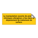 La manipulation ouverte de produits chimiques allergènes a lieu dans le département de traitement de surface