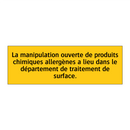La manipulation ouverte de produits chimiques allergènes a lieu dans le département de traitement de surface