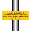 Ouverture de l'armoire de commande autorisée uniquement au personnel professionnel autorisé !