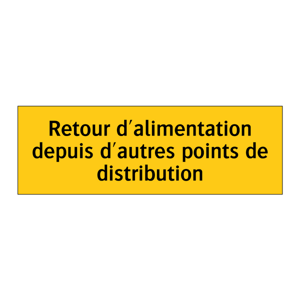 Retour d'alimentation depuis d'autres points de distribution