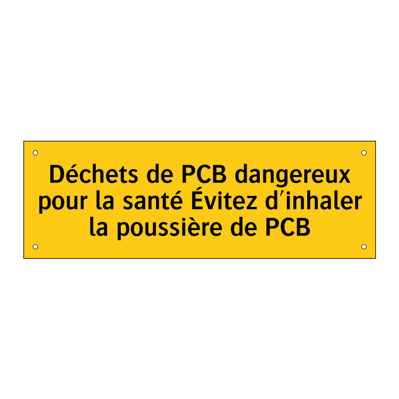 Déchets de PCB dangereux pour la santé Évitez d'inhaler la poussière de PCB