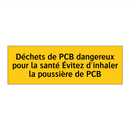 Déchets de PCB dangereux pour la santé Évitez d'inhaler la poussière de PCB