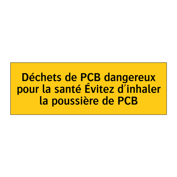 Déchets de PCB dangereux pour la santé Évitez d'inhaler la poussière de PCB