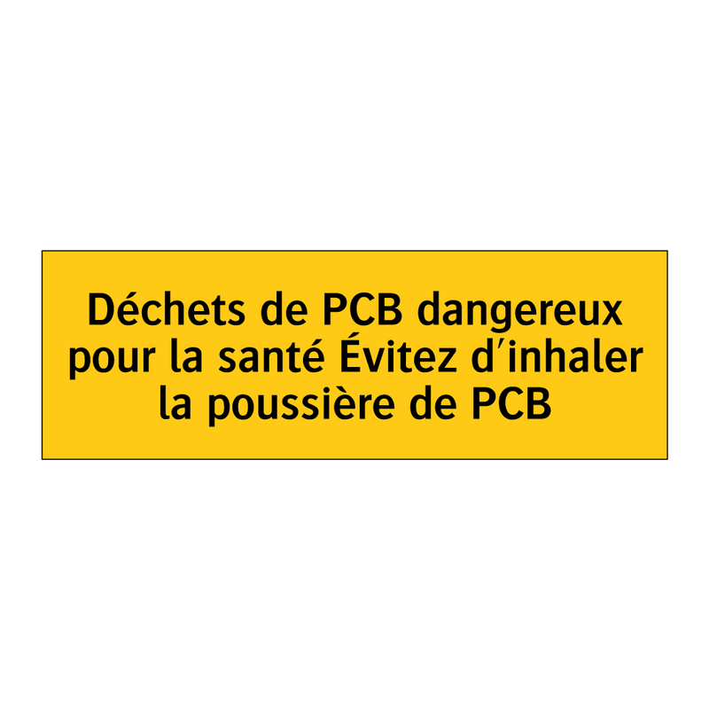 Déchets de PCB dangereux pour la santé Évitez d'inhaler la poussière de PCB