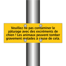 Veuillez ne pas contaminer le pâturage avec des excréments de chien ! Les animaux peuvent tomber gravement malades à cause de cela