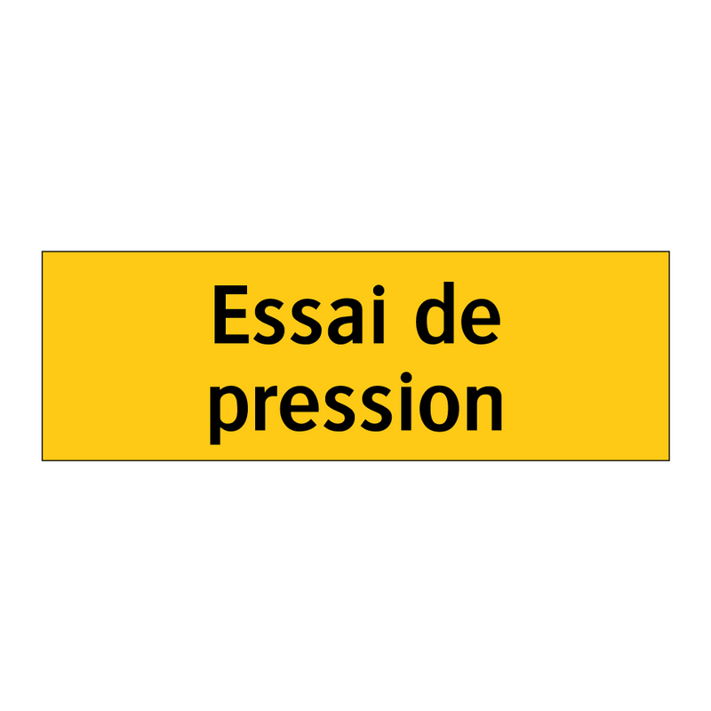 Essai de pression
