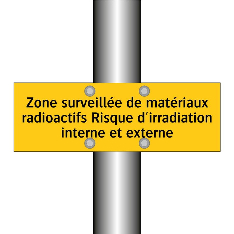 Zone surveillée de matériaux radioactifs Risque d'irradiation interne et externe