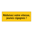 Réduisez votre vitesse, jeunes cigognes !
