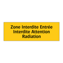 Zone Interdite Entrée Interdite Attention Radiation