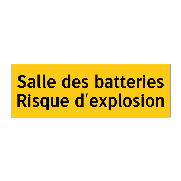 Salle des batteries Risque d'explosion