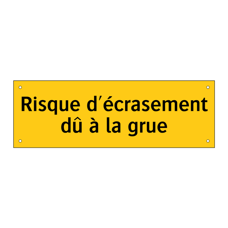 Risque d'écrasement dû à la grue