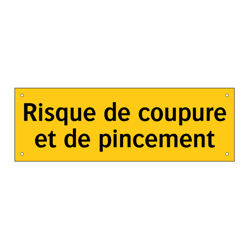 Risque de coupure et de pincement