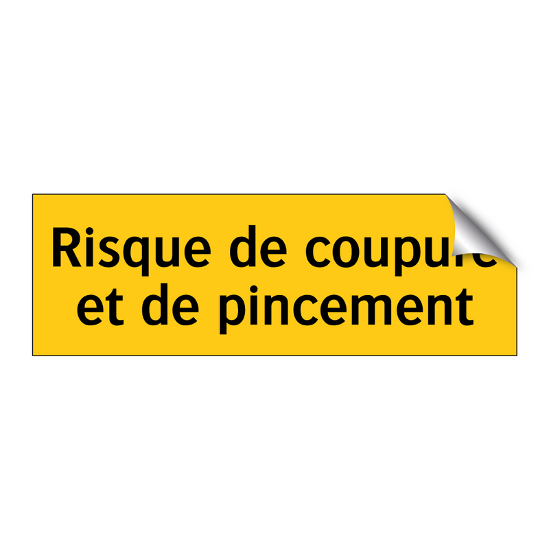 Risque de coupure et de pincement