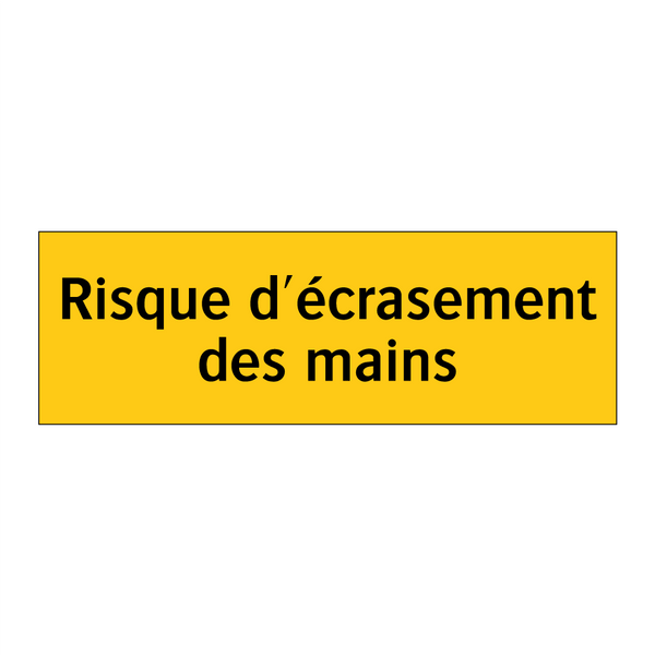 Risque d'écrasement des mains