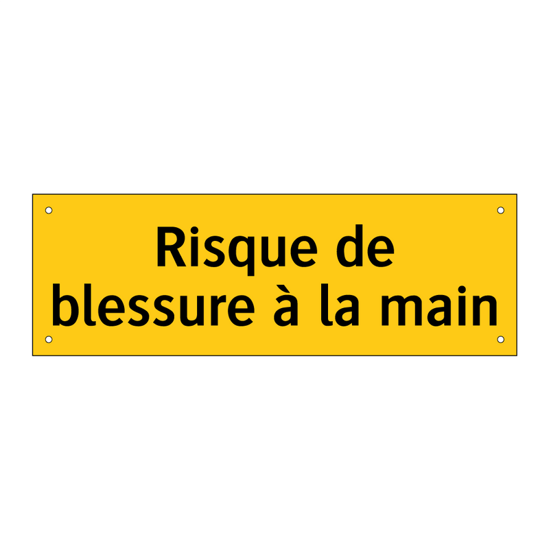 Risque de blessure à la main
