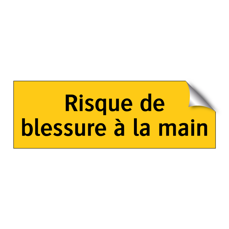 Risque de blessure à la main