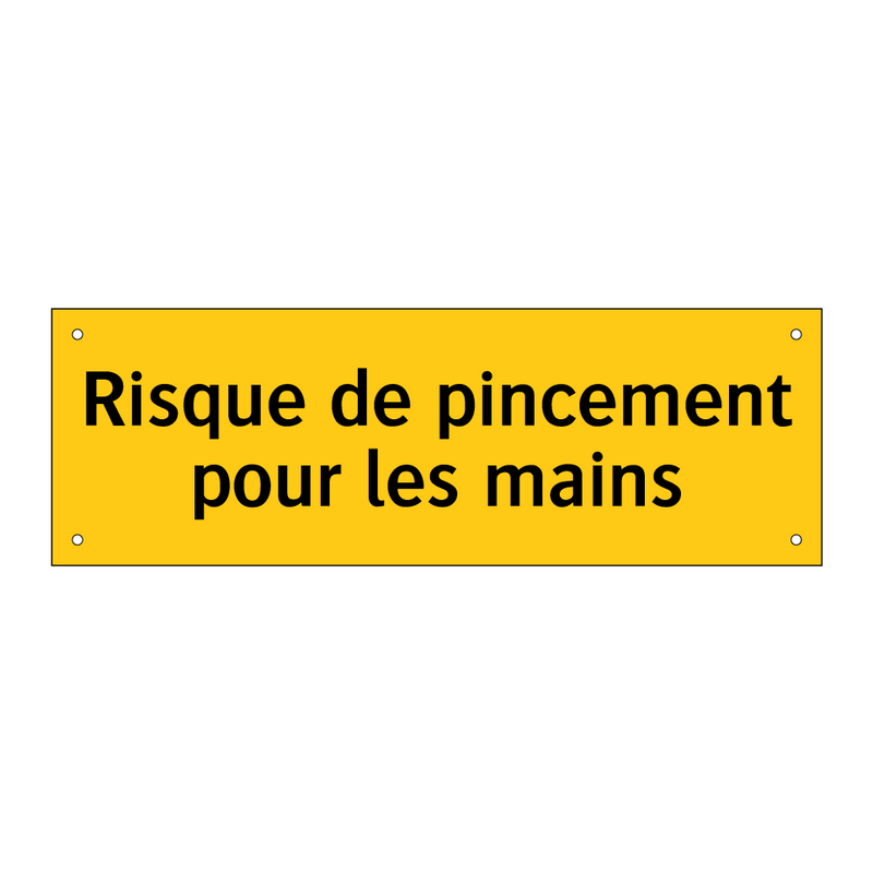 Risque de pincement pour les mains