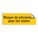 Risque de pincement pour les mains