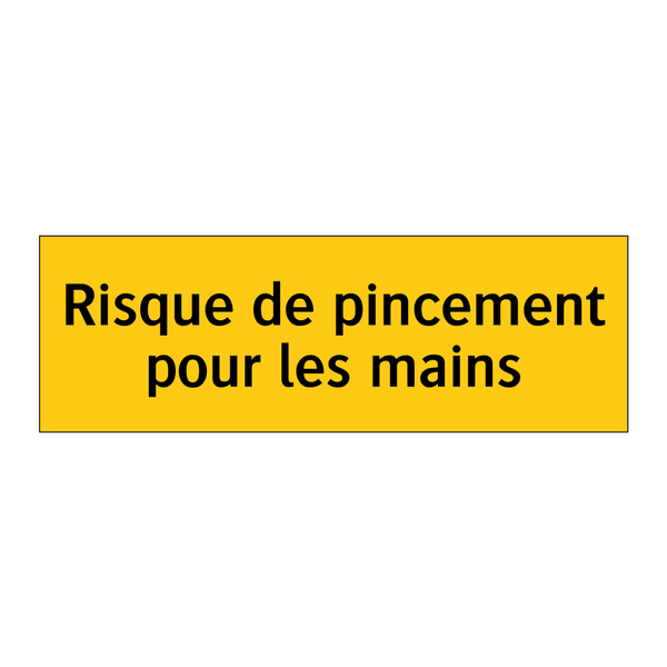 Risque de pincement pour les mains