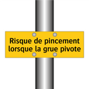 Risque de pincement lorsque la grue pivote