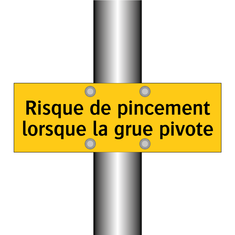 Risque de pincement lorsque la grue pivote