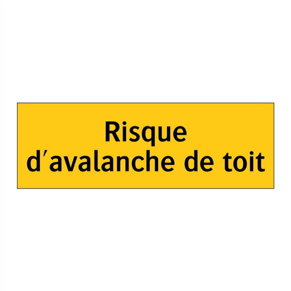 Risque d'avalanche de toit