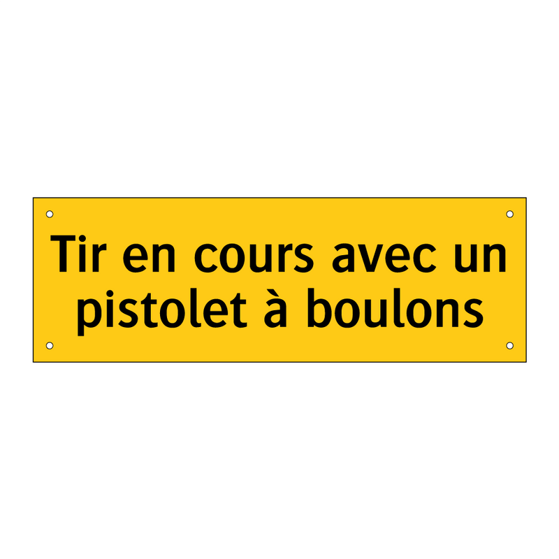 Tir en cours avec un pistolet à boulons