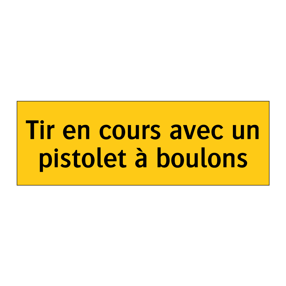 Tir en cours avec un pistolet à boulons