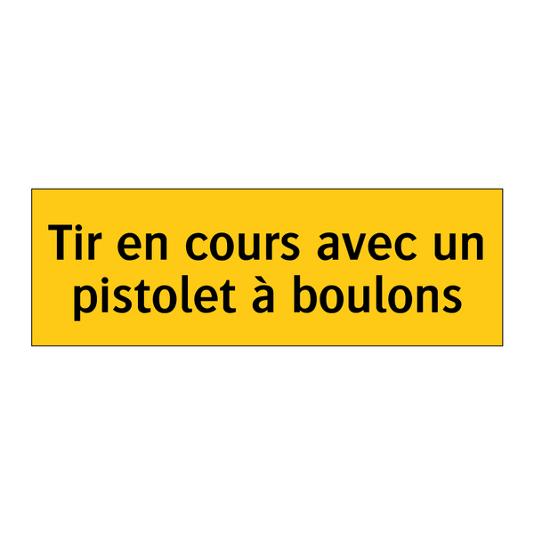 Tir en cours avec un pistolet à boulons