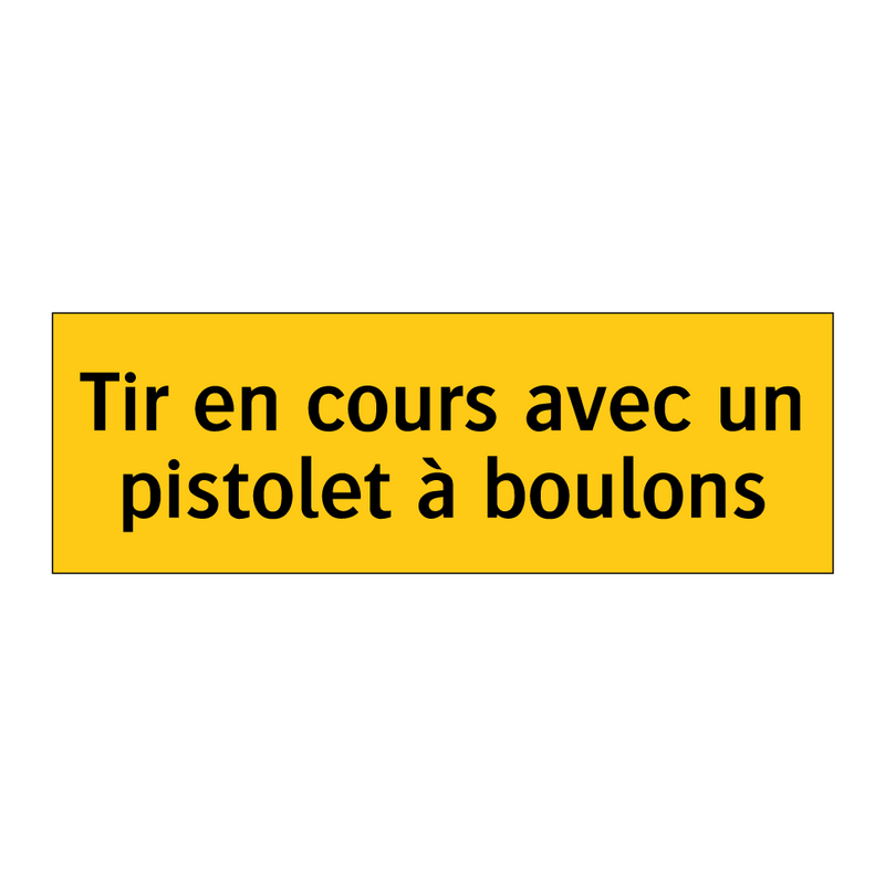 Tir en cours avec un pistolet à boulons