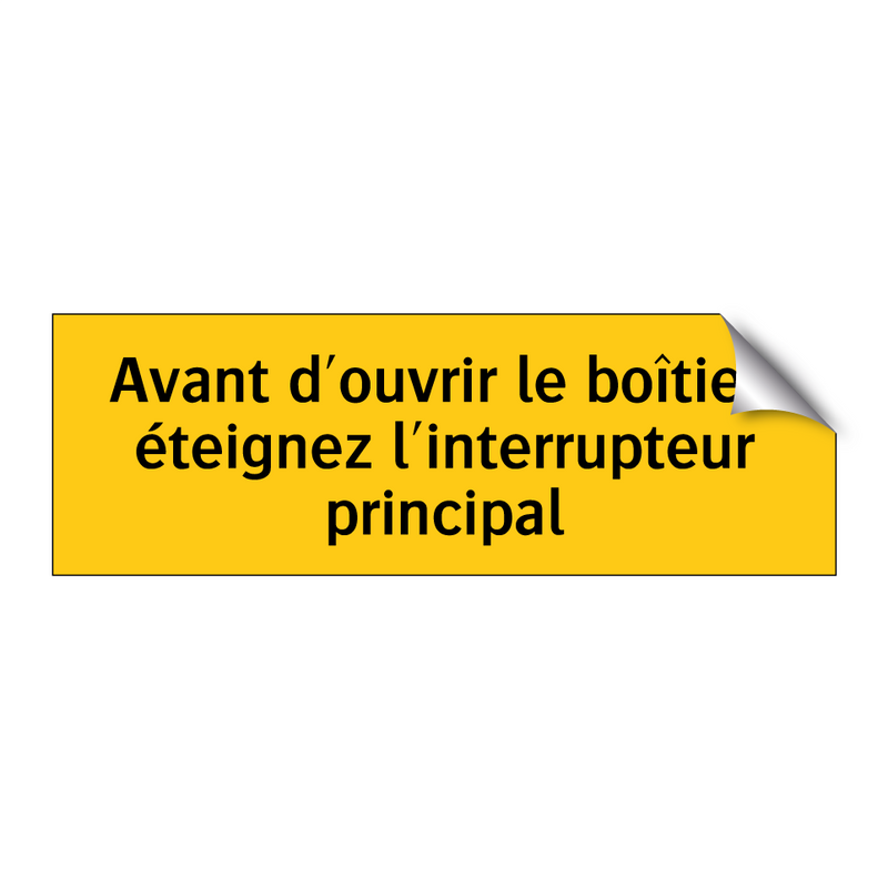 Avant d'ouvrir le boîtier, éteignez l'interrupteur principal