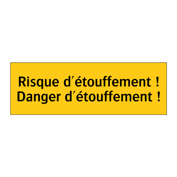 Risque d'étouffement ! Danger d'étouffement !