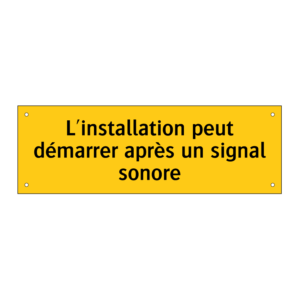 L'installation peut démarrer après un signal sonore