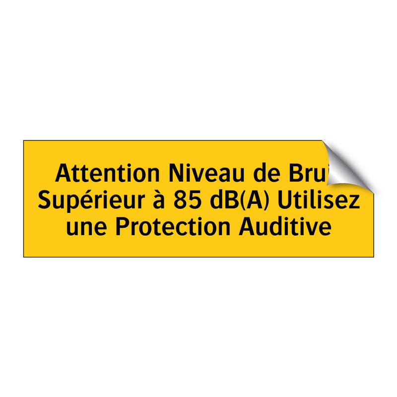 Attention Niveau de Bruit Supérieur à 85 dB(A) Utilisez une Protection Auditive