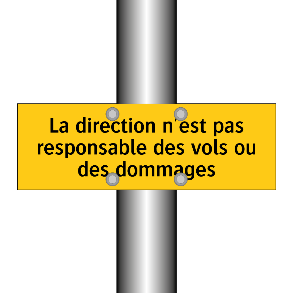 La direction n'est pas responsable des vols ou des dommages